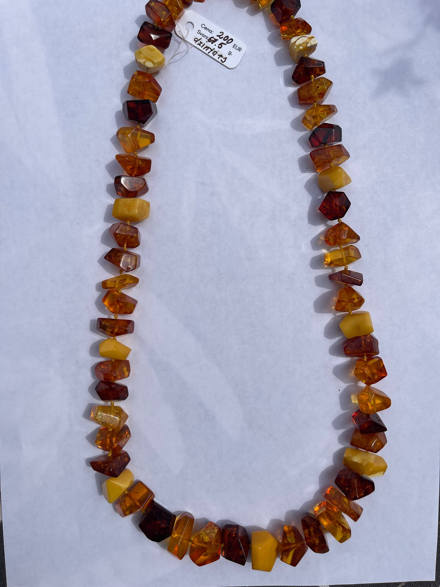 Multicolored Amber Flat Necklace