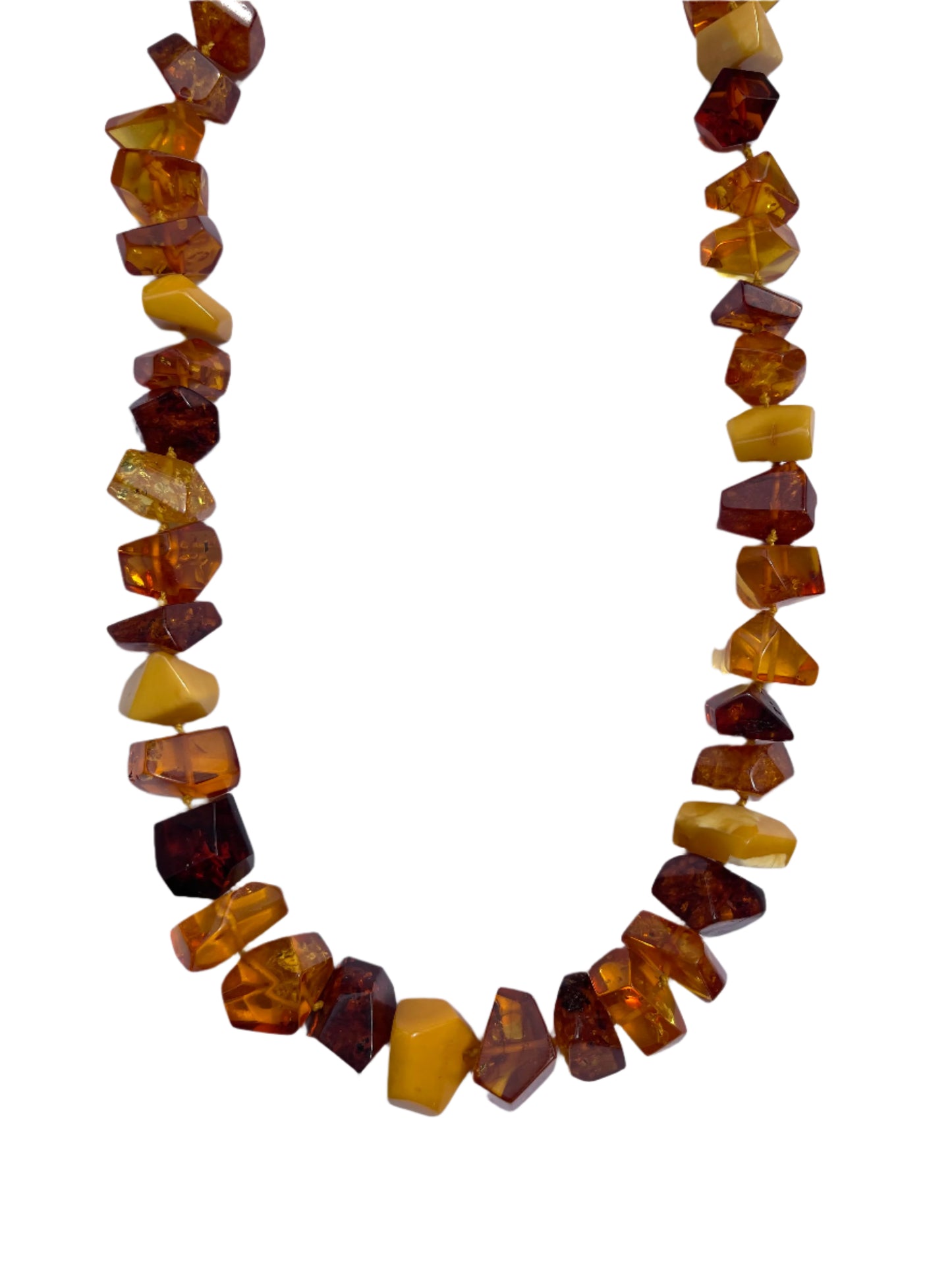Multicolored Amber Flat Necklace