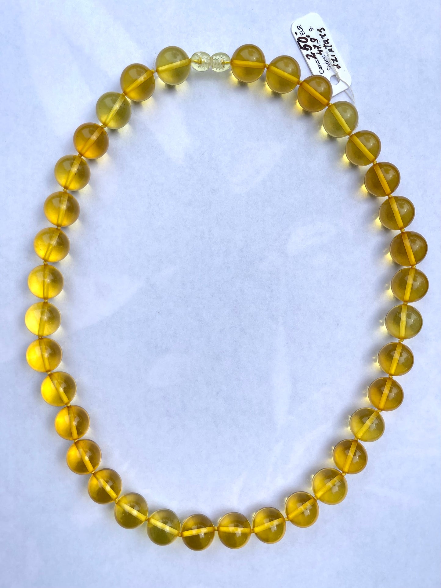 Round Light Amber Necklace