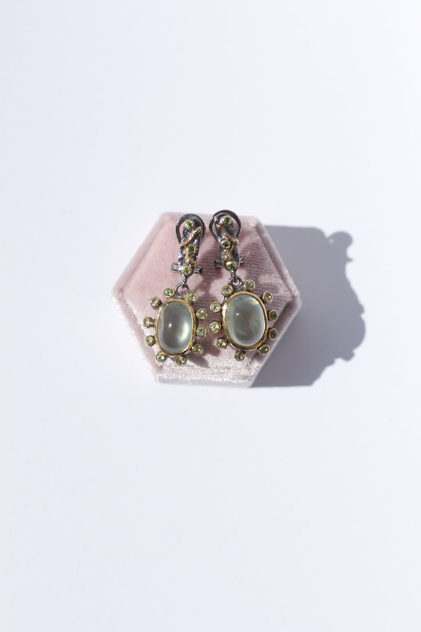 Aquamarine and Peridot Earrings