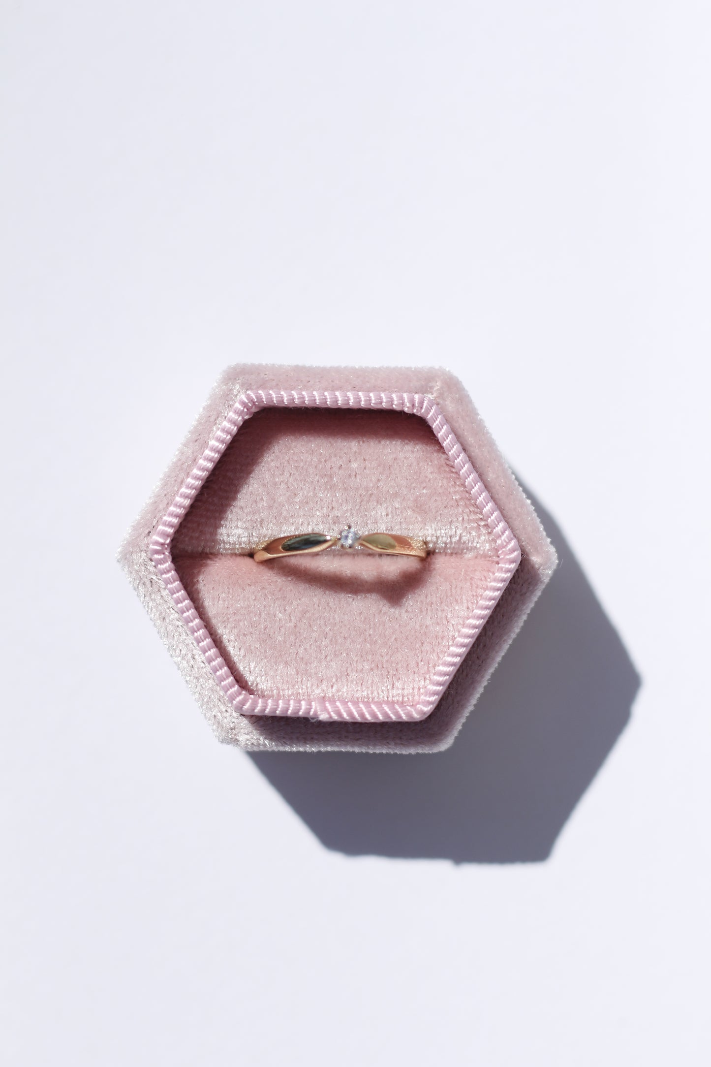 Tiny Diamond Ring 14K Solid Gold