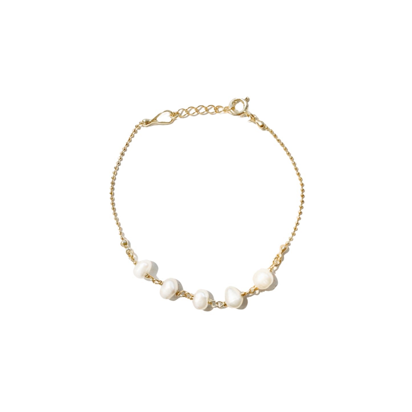 Pearl Bracelet Station Gold and Silver