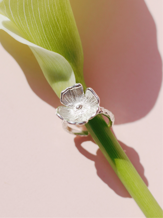 Flower Handmade Silver Ring