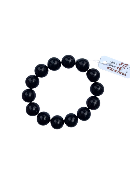Dark Amber Bracelet with Round Beads