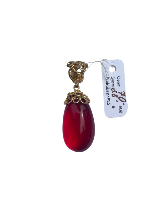 Big Blue Amber Pendant