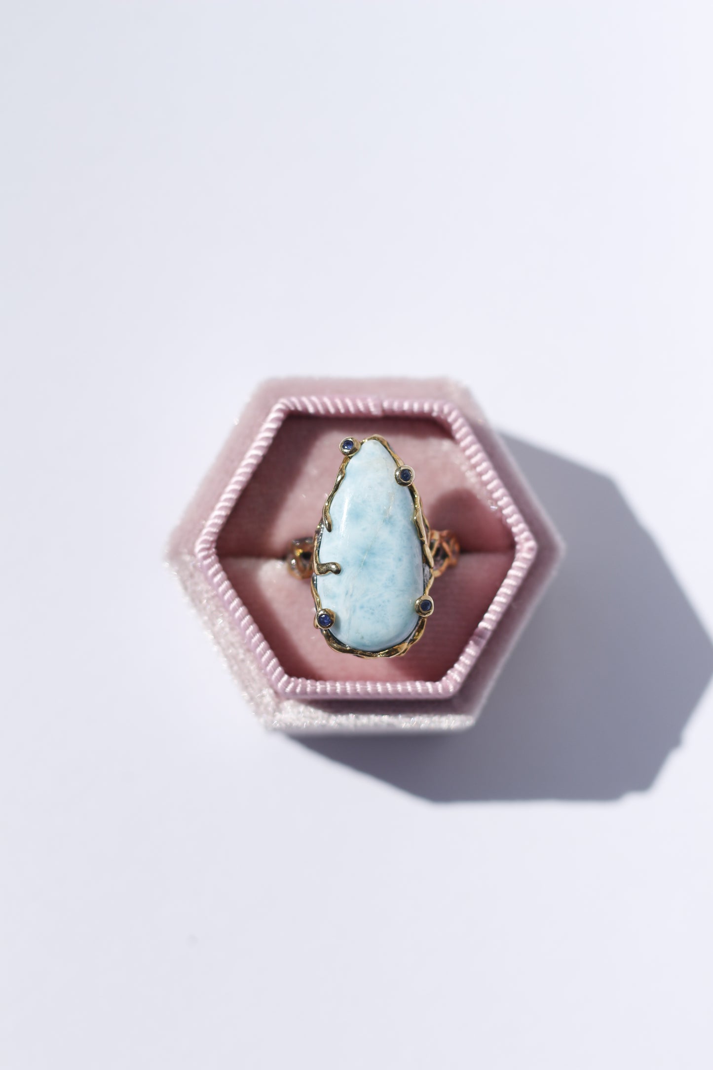 Lazulite Oxidized Silver Ring