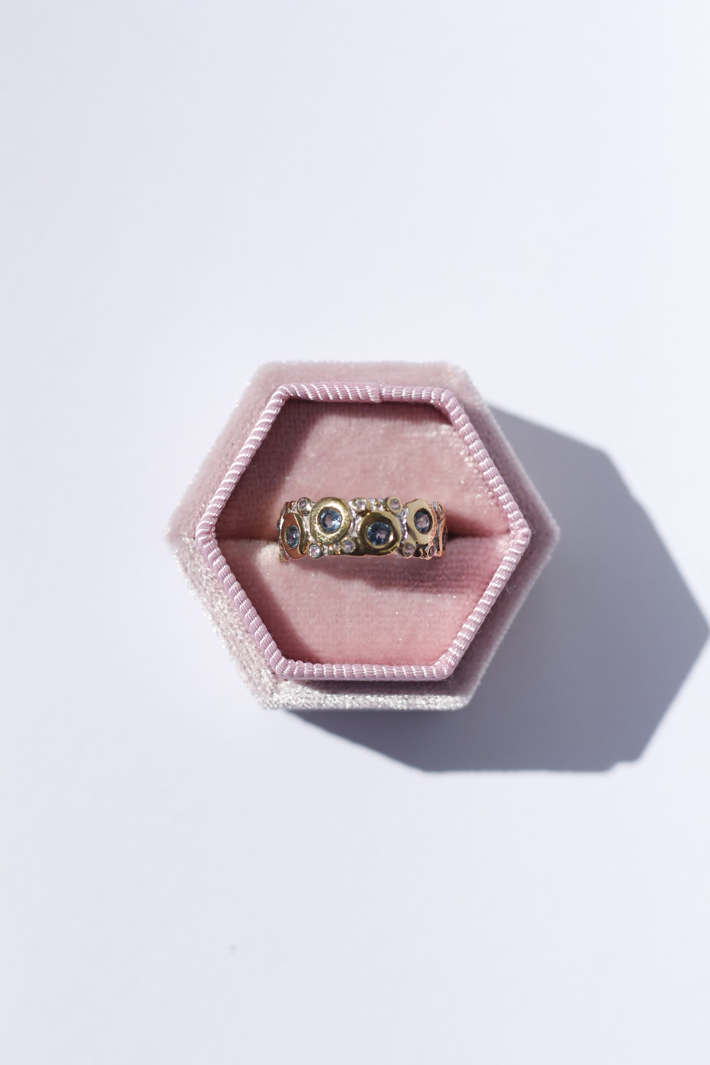 Bue Sapphire and Topaz Silver Ring