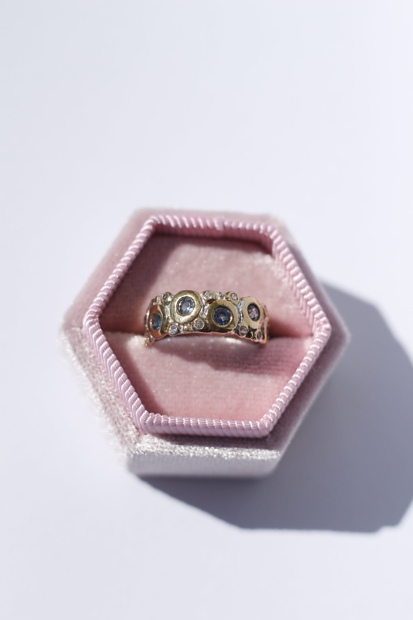 Bue Sapphire and Topaz Silver Ring