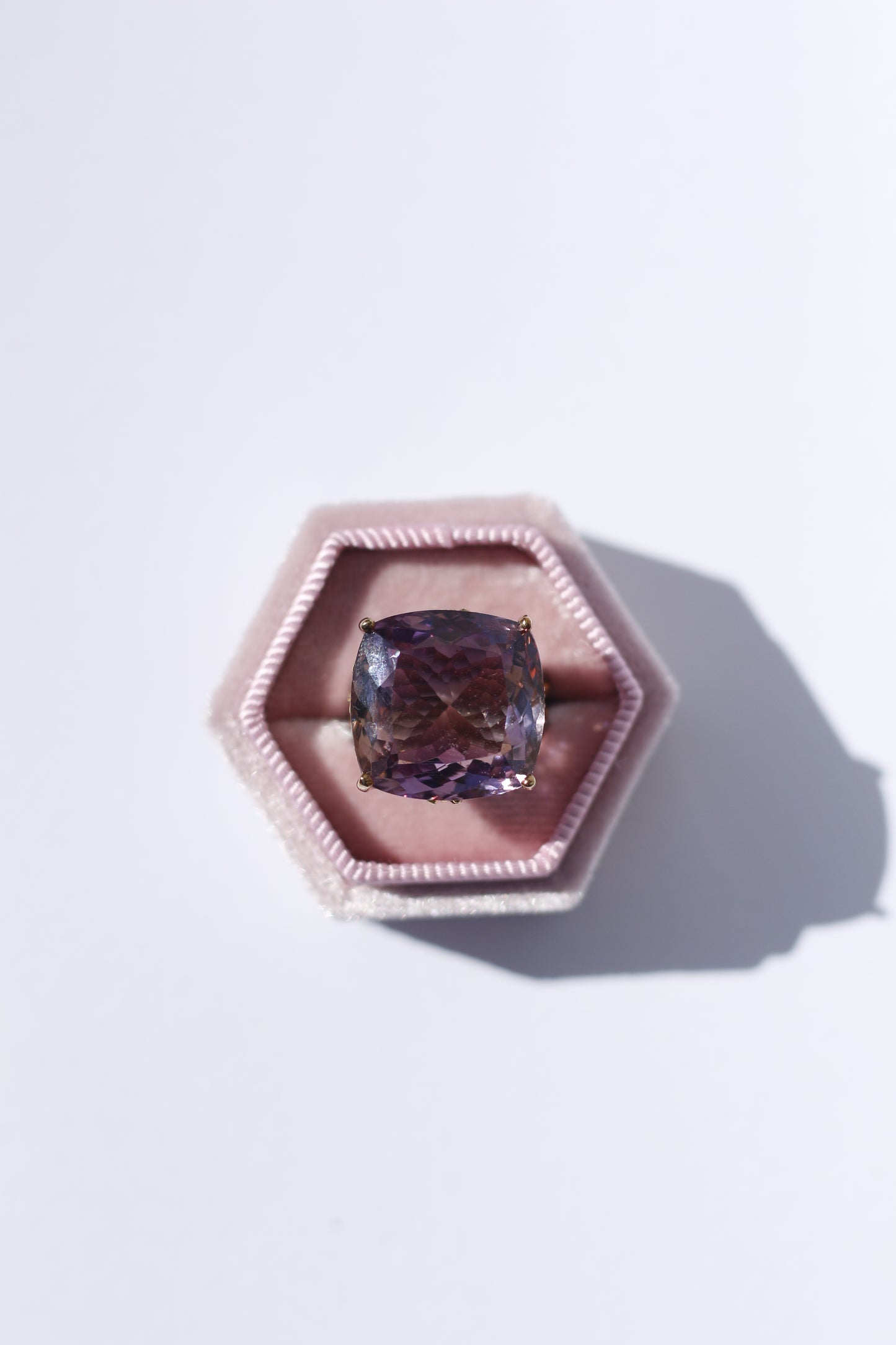 Big Amethyst Oxidized Silver Ring