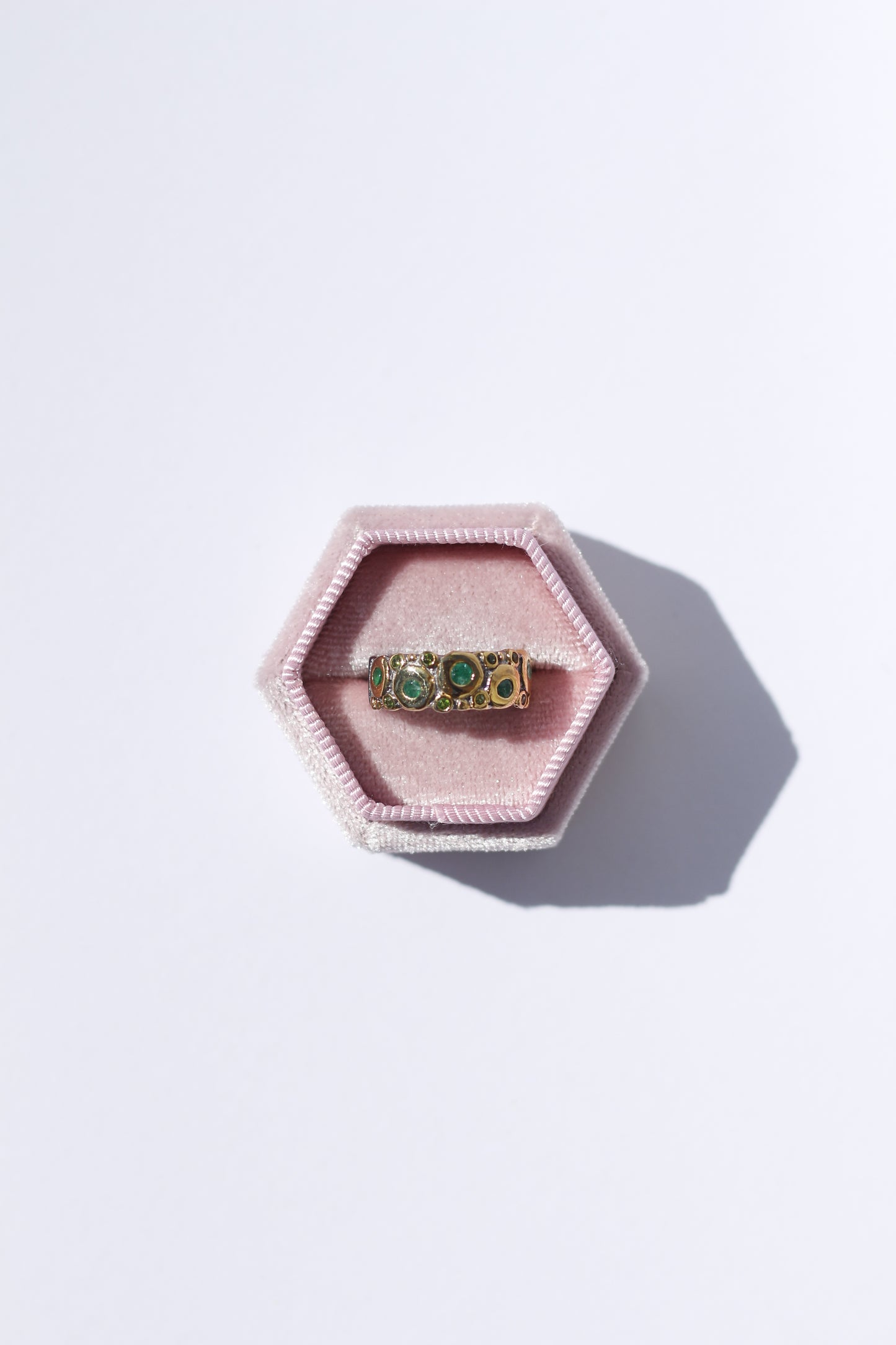 Natural Emerald Oxidized Silver Ring