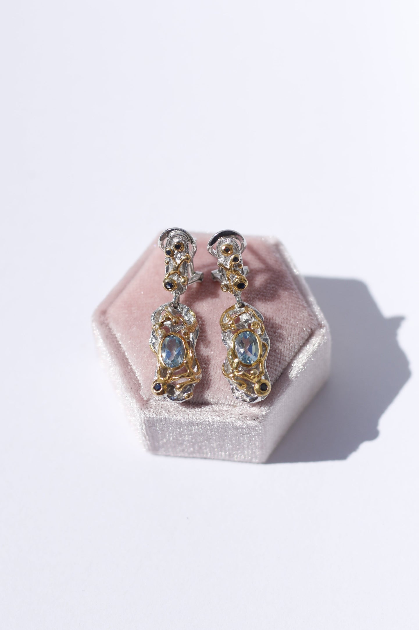 Blue Topaz Silver Earrings