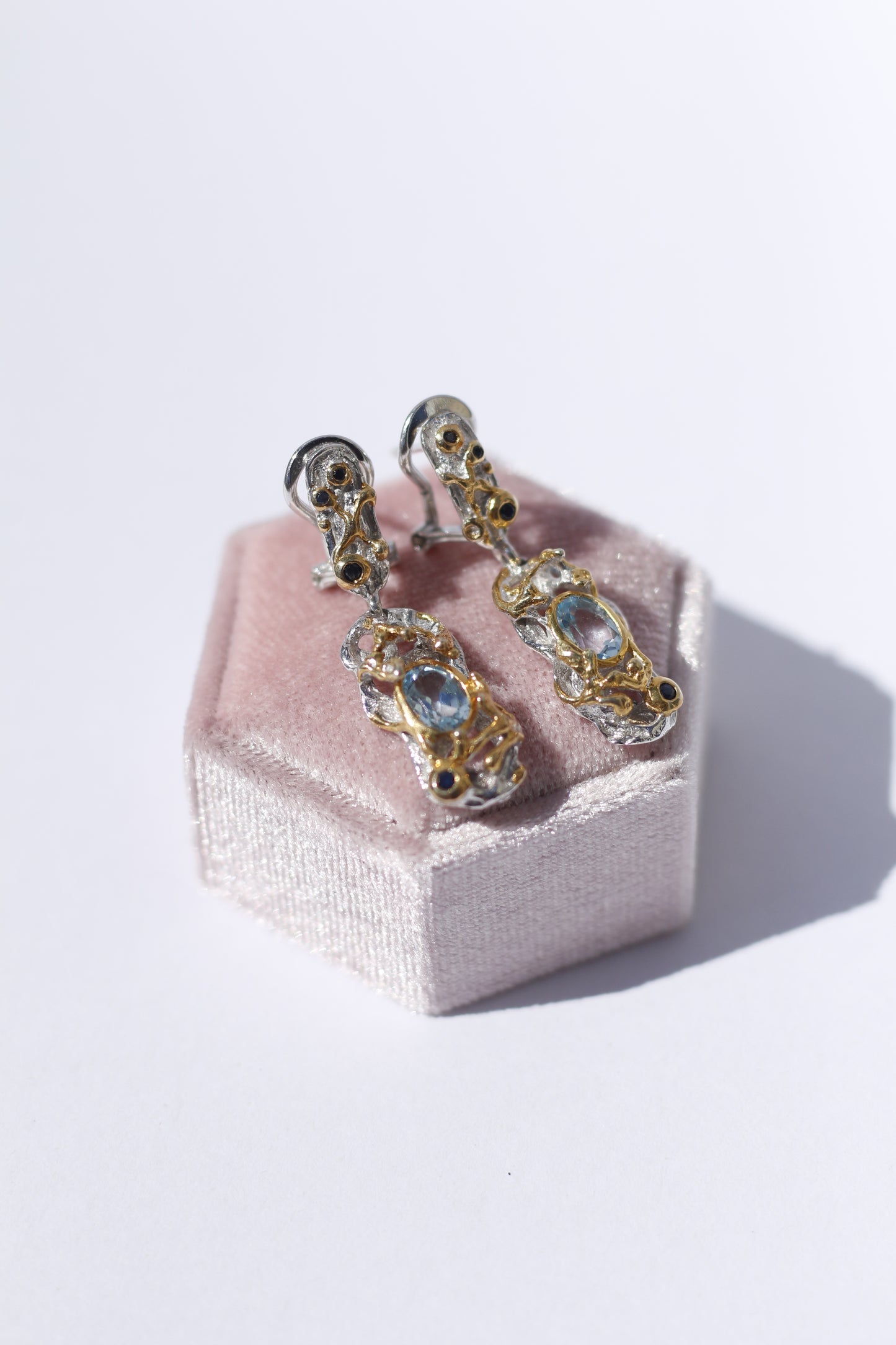 Blue Topaz Silver Earrings