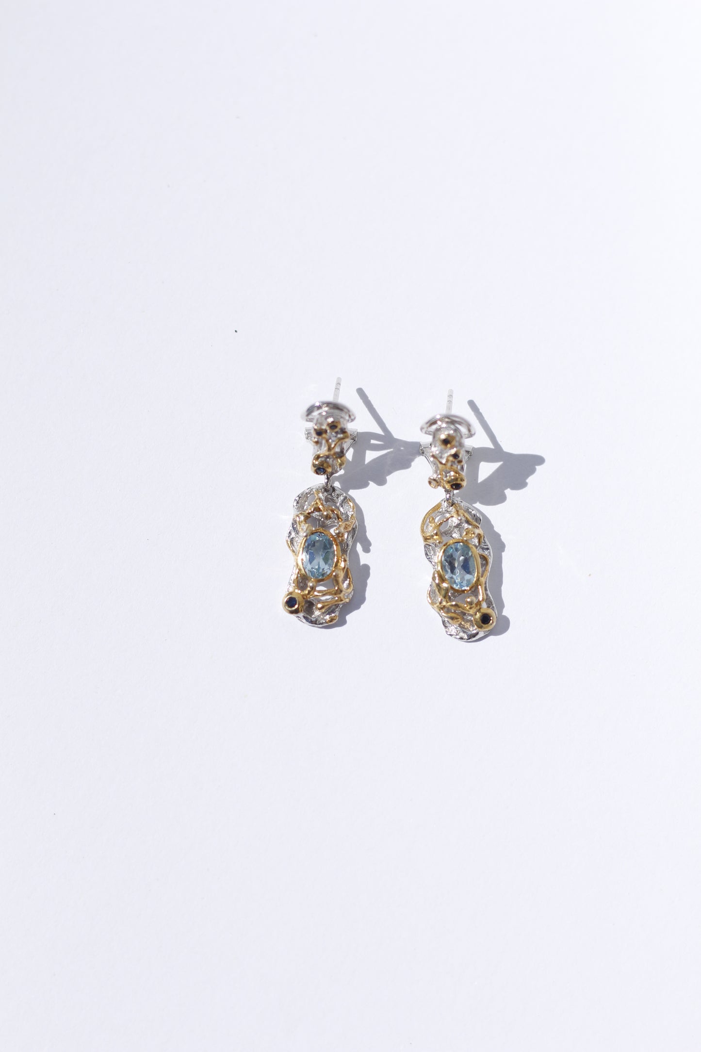 Blue Topaz Silver Earrings