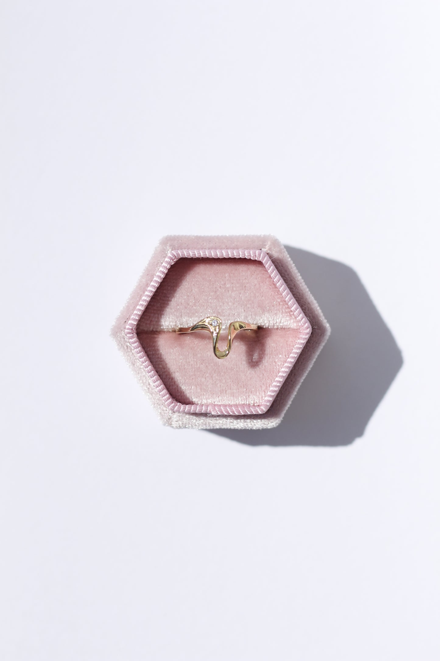 Curved 14K Solid Gold Ring