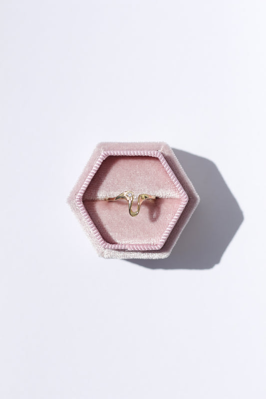Curved 14K Solid Gold Ring