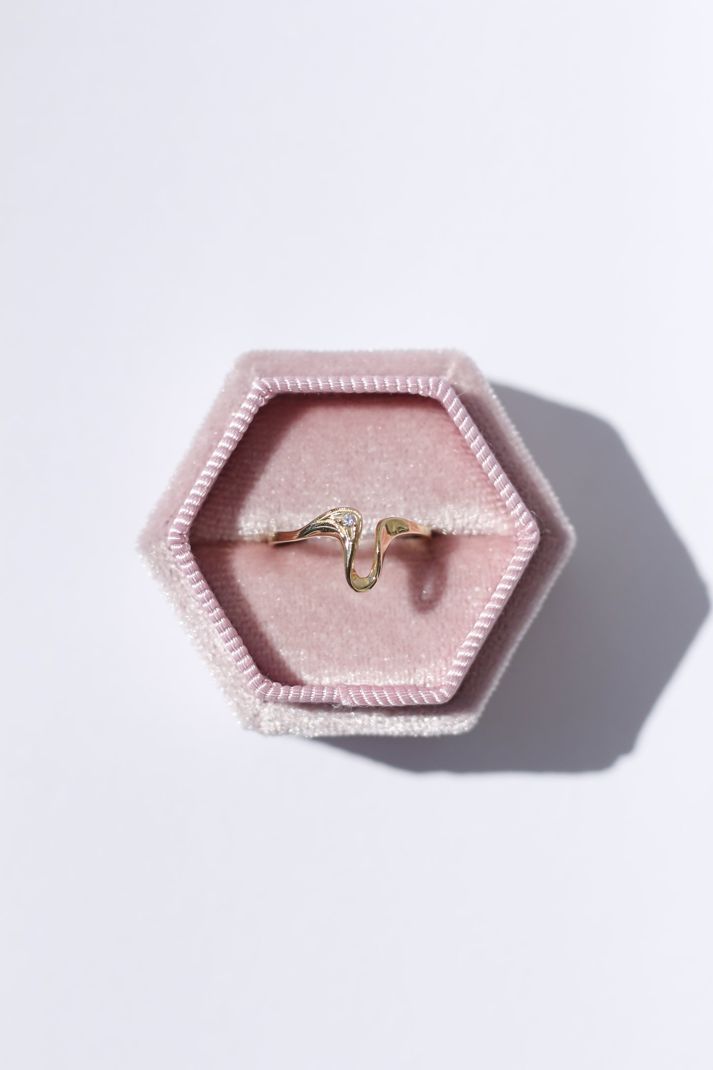 Curved 14K Solid Gold Ring