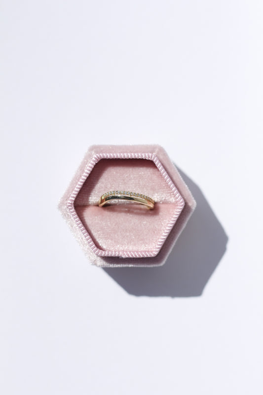 Double Lined 14K Solid Gold Ring