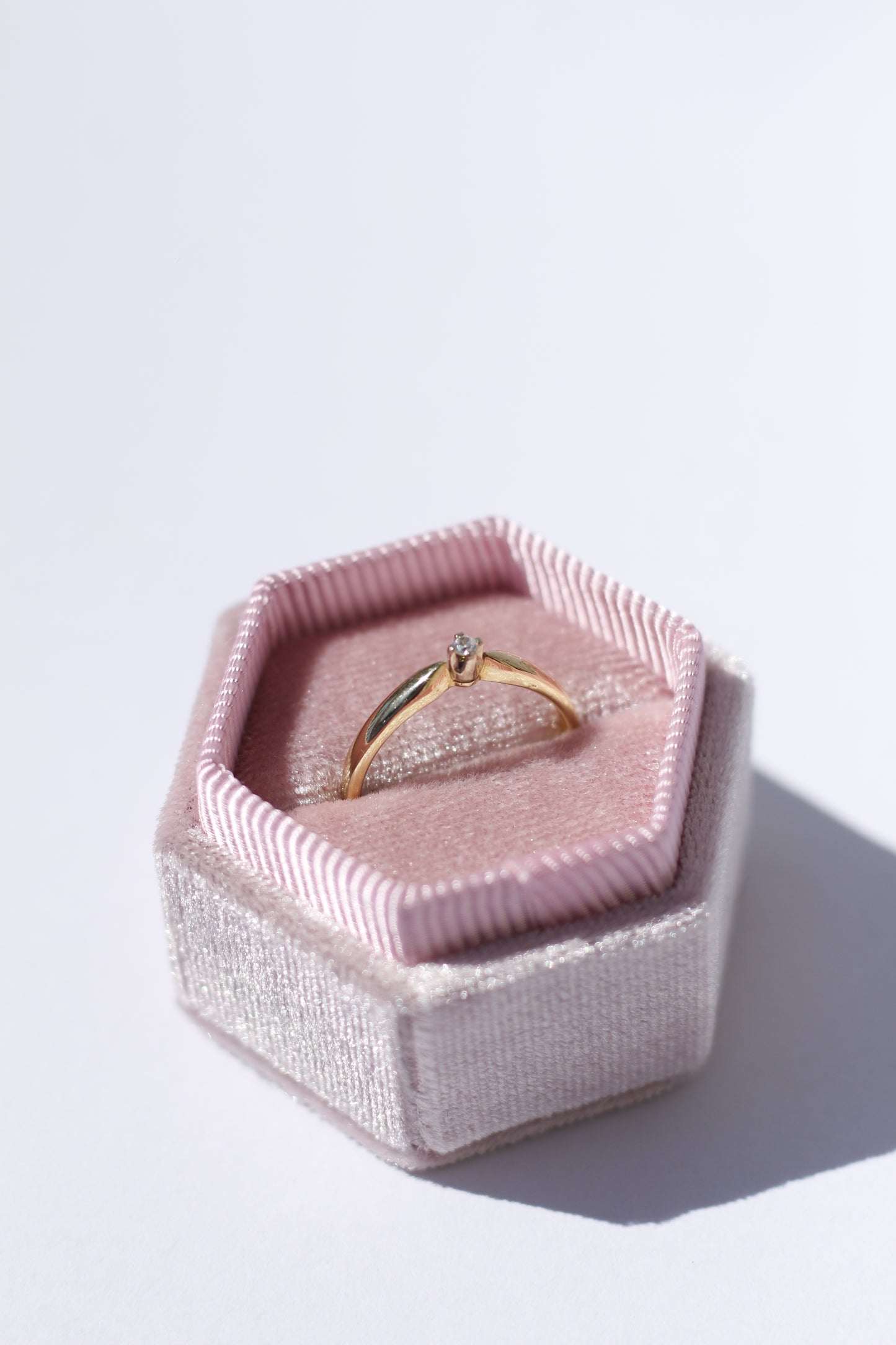 Tiny Diamond Ring 14K Solid Gold