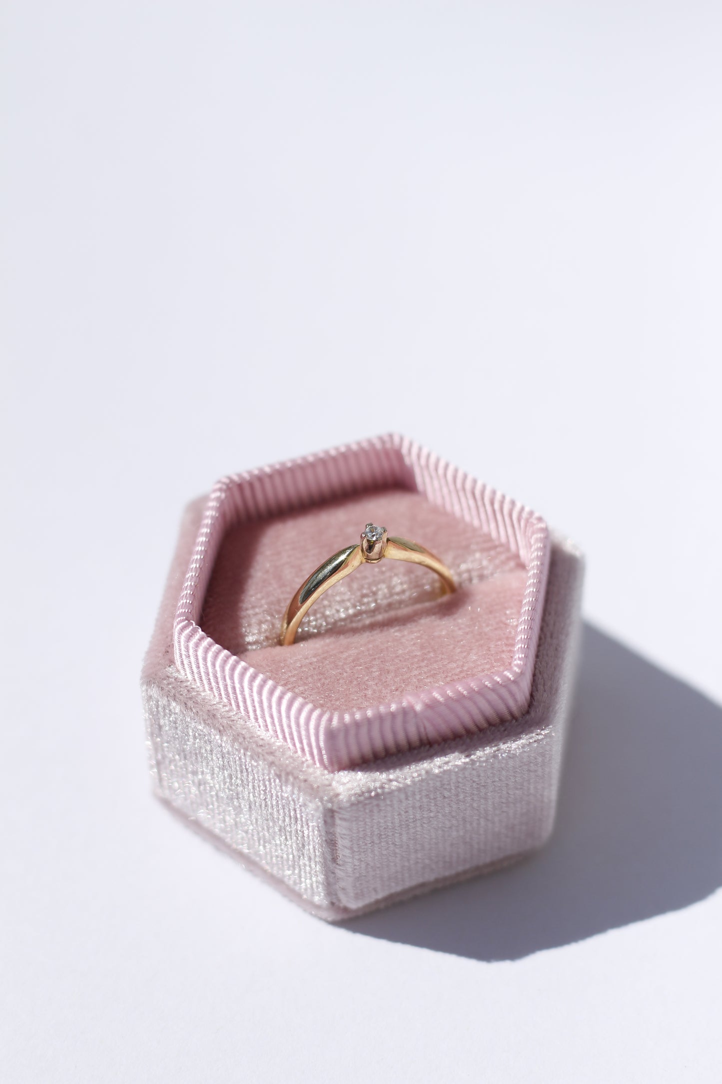 Tiny Diamond Ring 14K Solid Gold