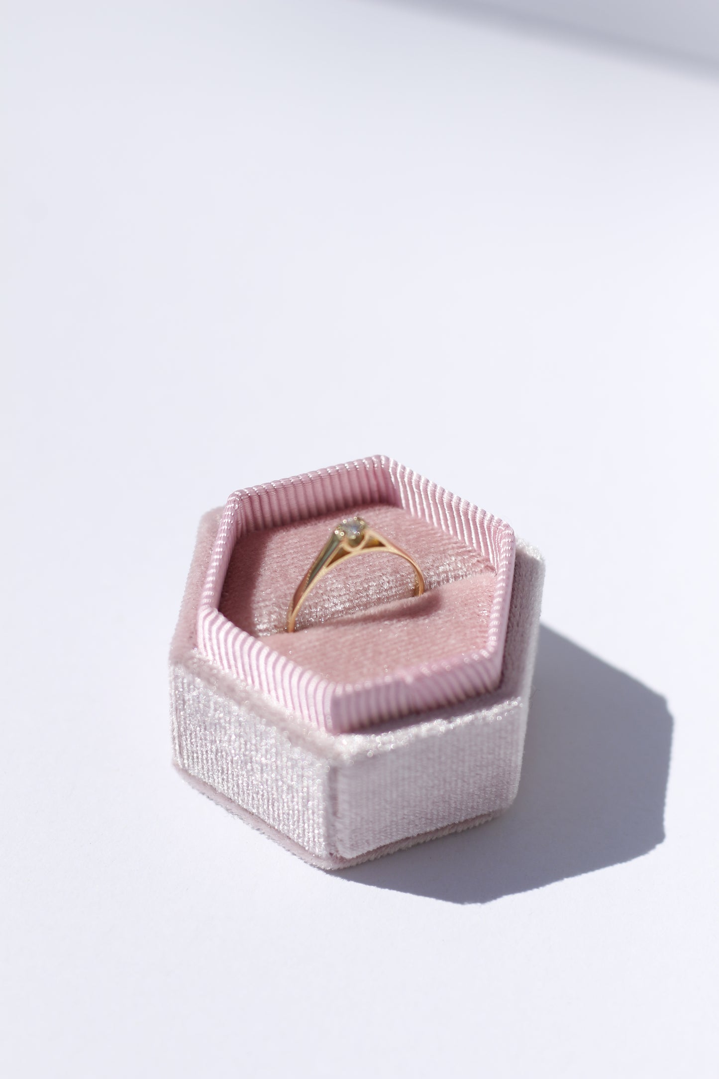 Side Detail Solid Gold Ring with a Diamond