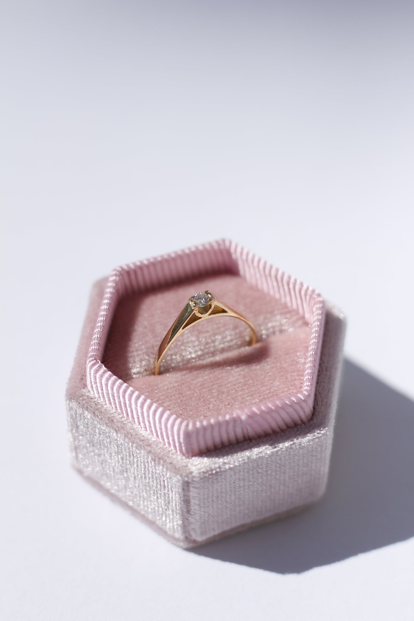 Side Detail Solid Gold Ring with a Diamond