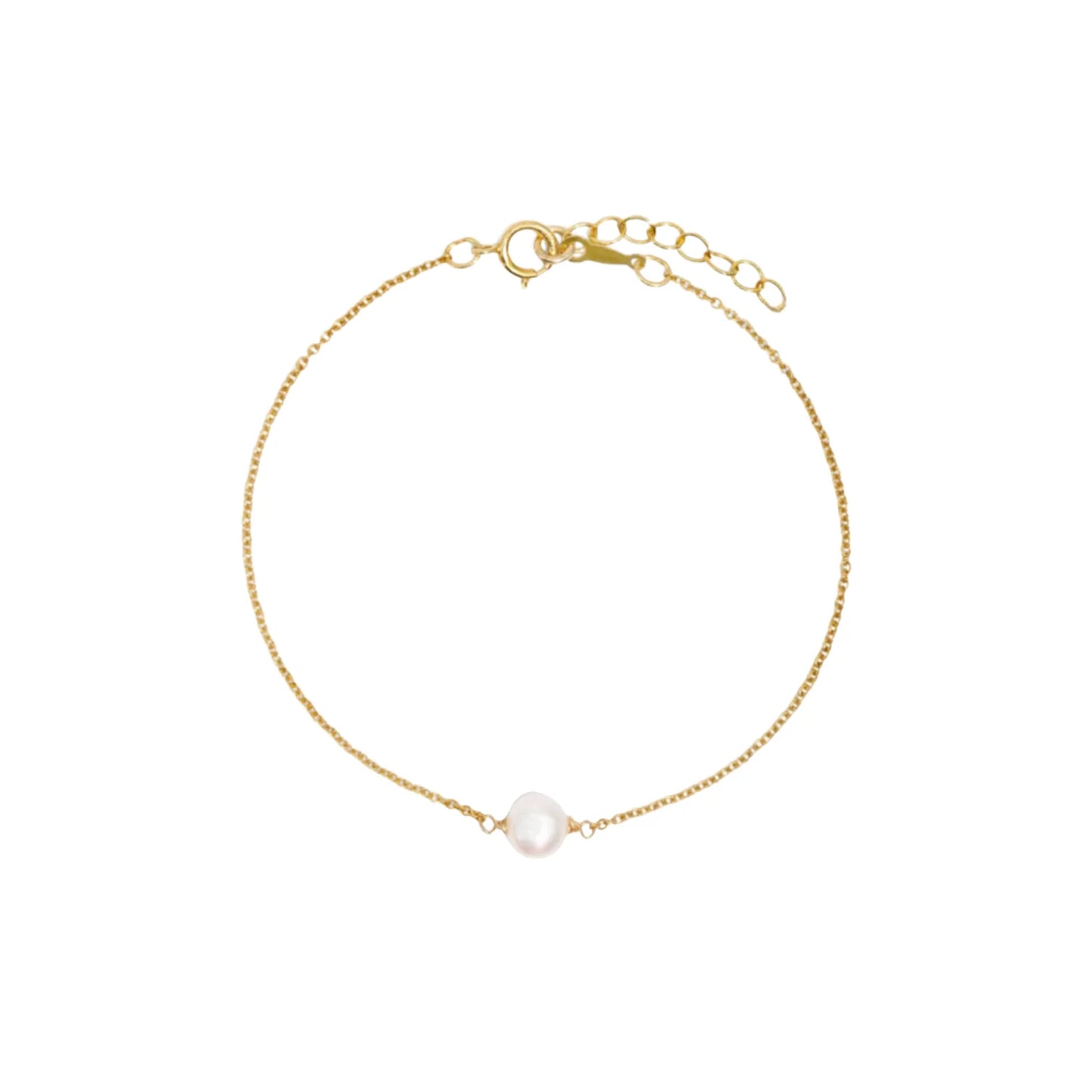 Pearl Bracelet Single Pearl Silver and Gold
