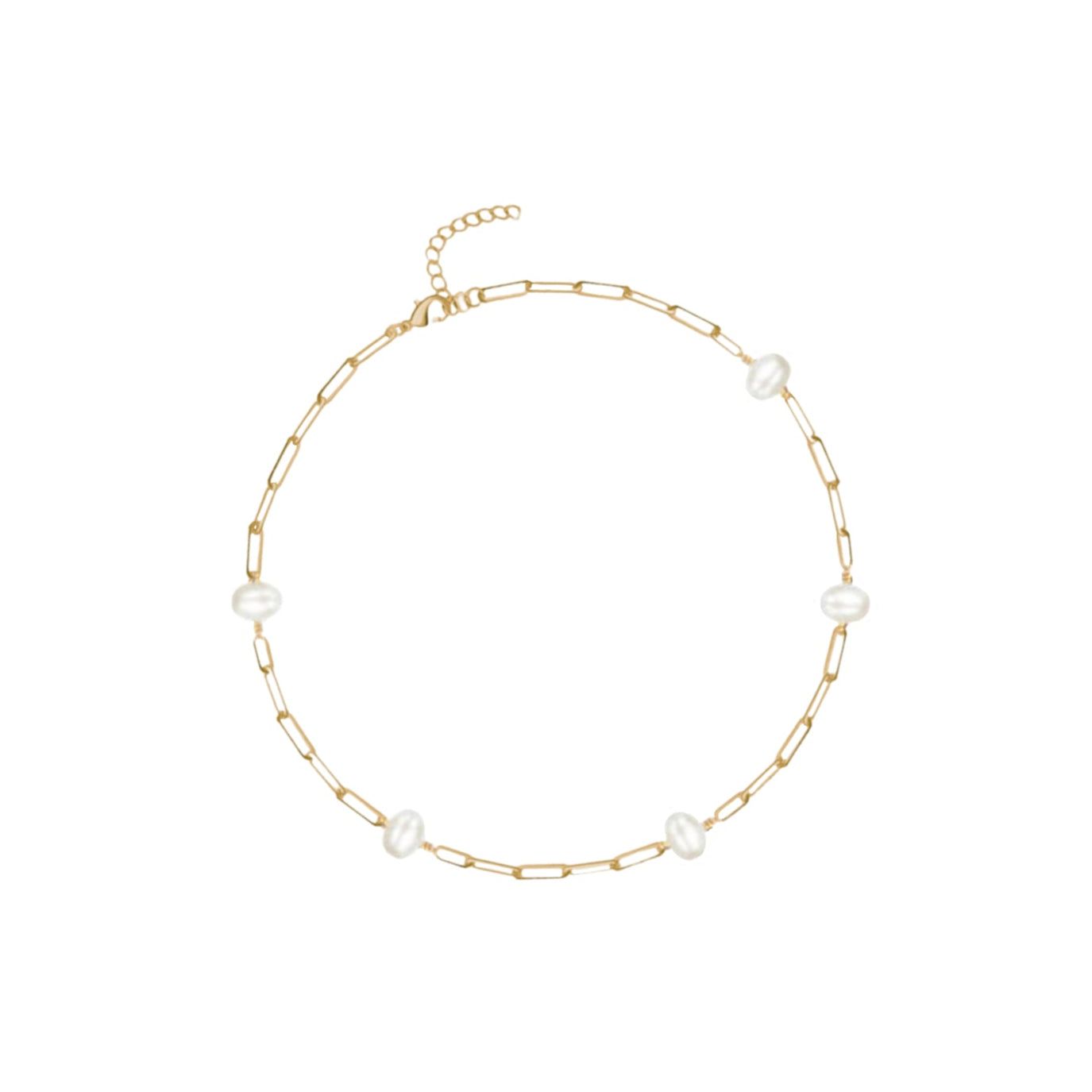 Pearl Bracelet Paperclip Silver and Gold