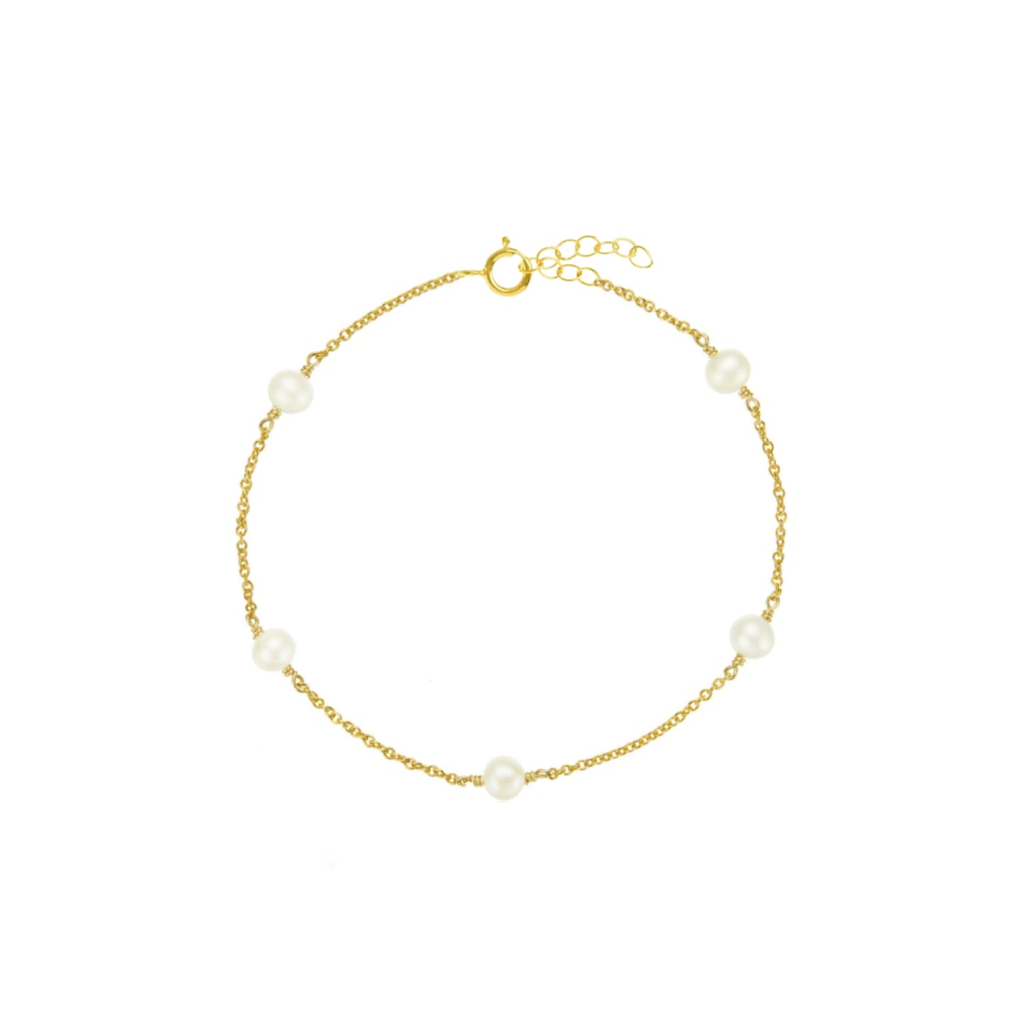 Pearl Station Bracelet Gold and Silver
